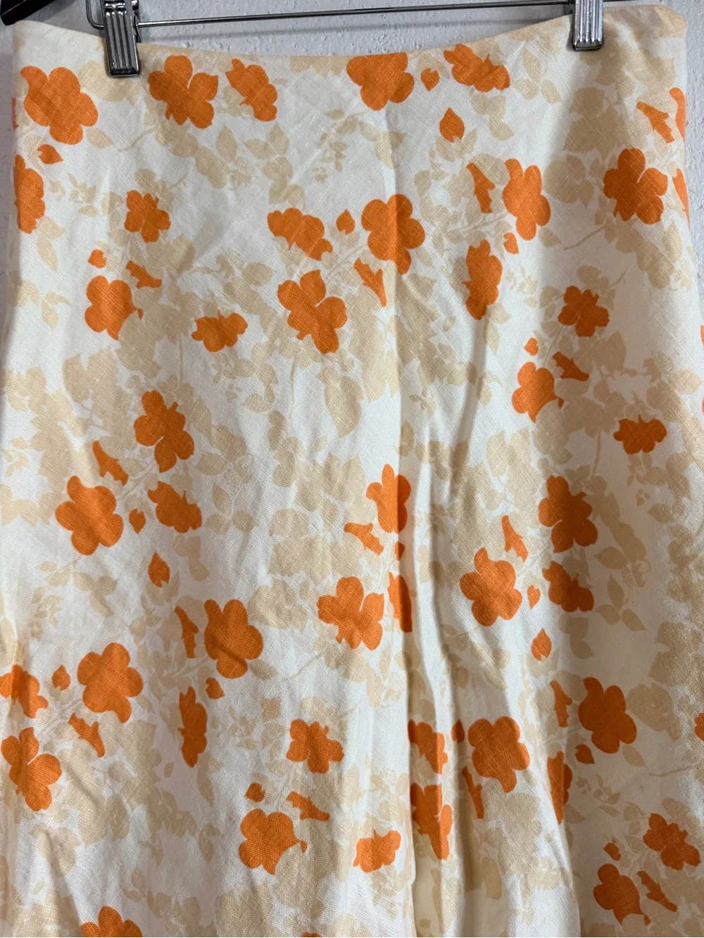 Ann Taylor 100% Linen Skirt Women’s size 8 Mid Knee Length A-line Floral
